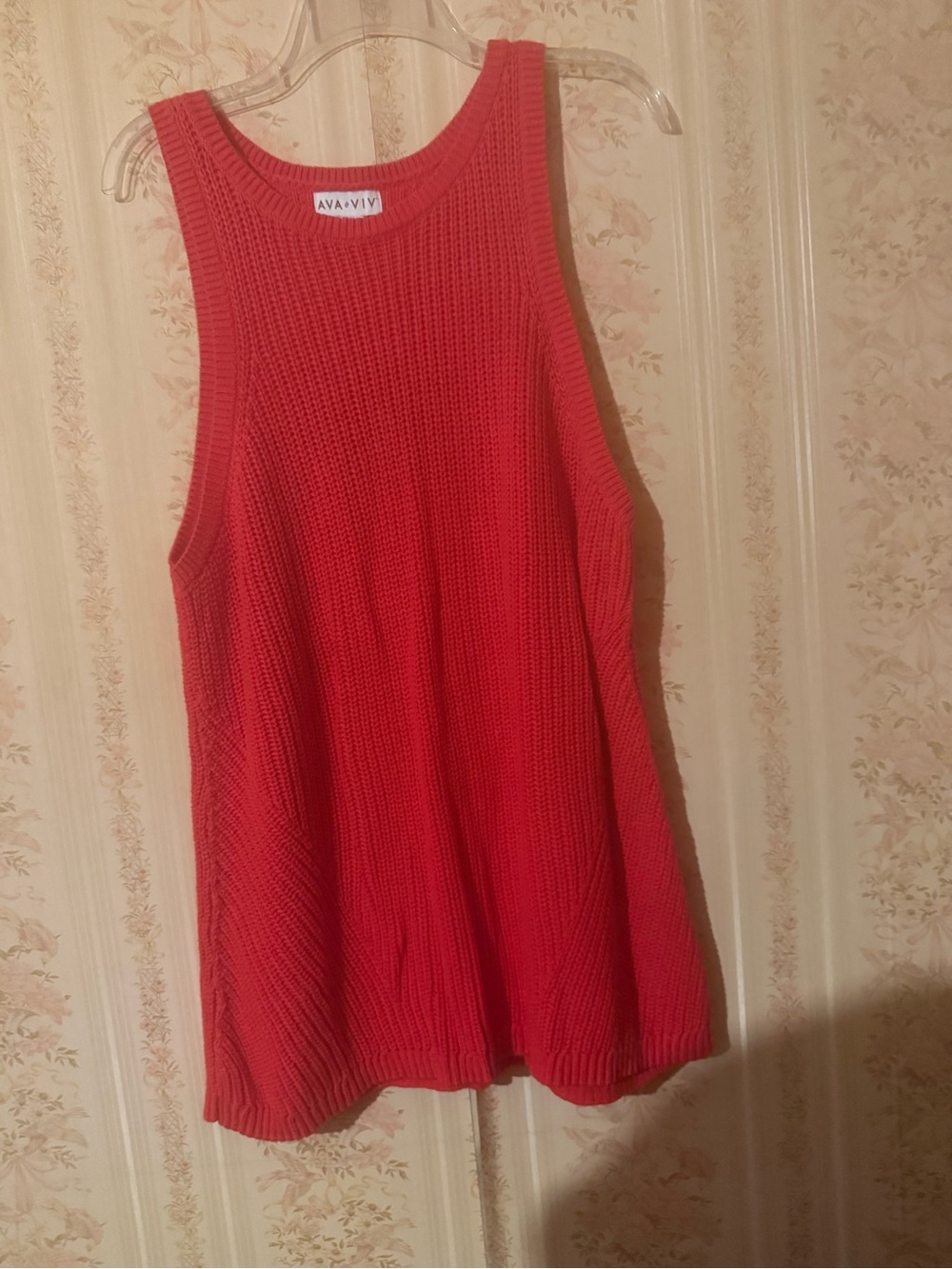 Ava & Viv Bright Red Knit Tank